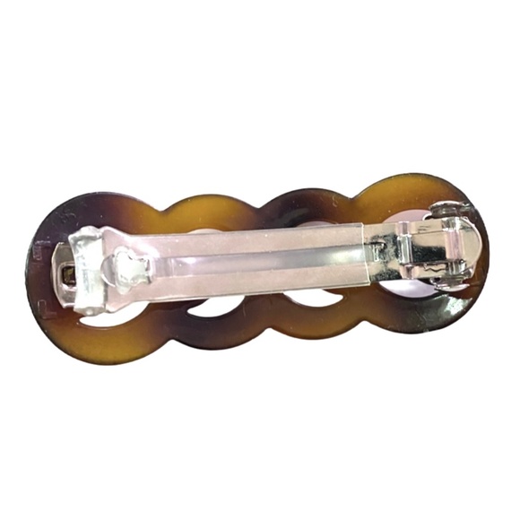 Tortoise Shell Geometric Design Barrette - Picture 3 of 3